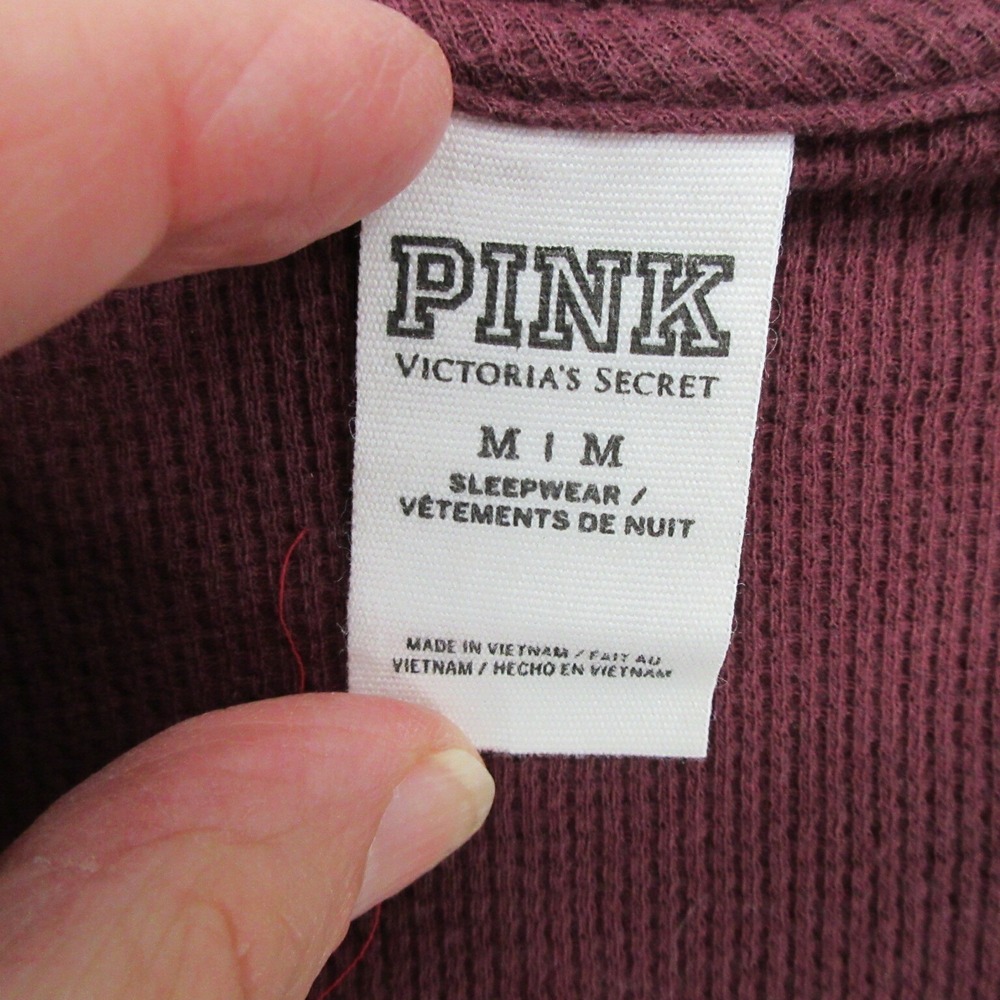 PINK Womens Blouse Medium Victoria's Secret Sleepwear Scoop Neck Cotton Blend - Picture 7 of 8